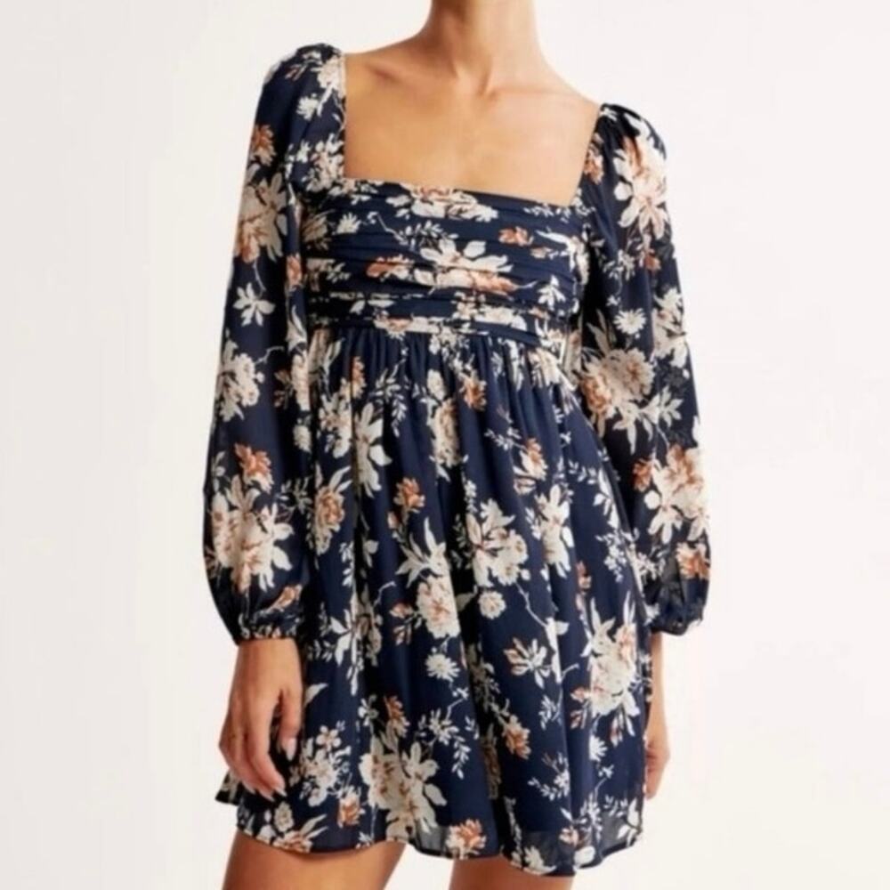 Abercrombie & Fitch Emerson Mini Dress In Navy Floral XS